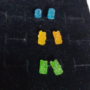 Gummy Bear Earrings Set of 3 Pairs